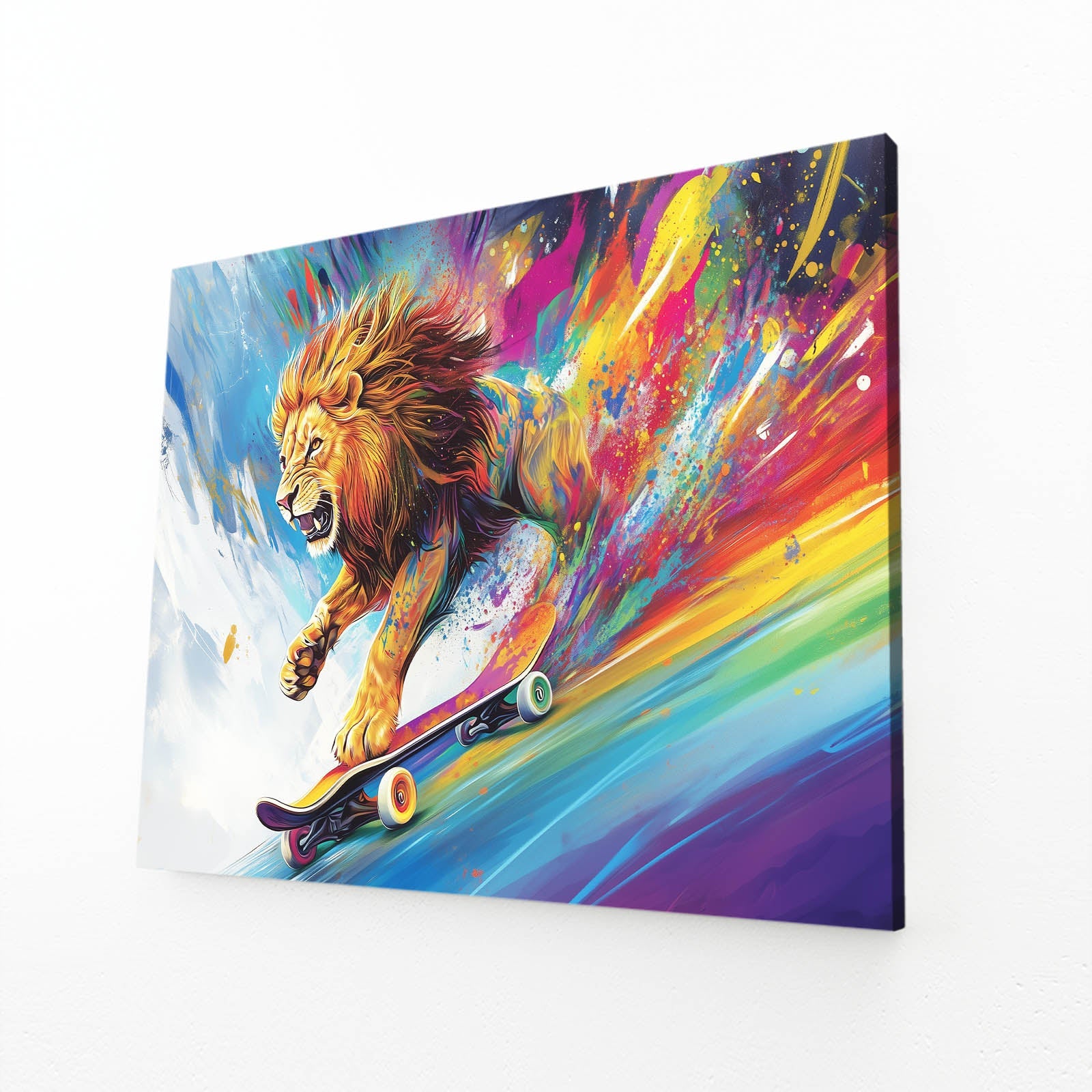 Bold Skater Lion Wall Art