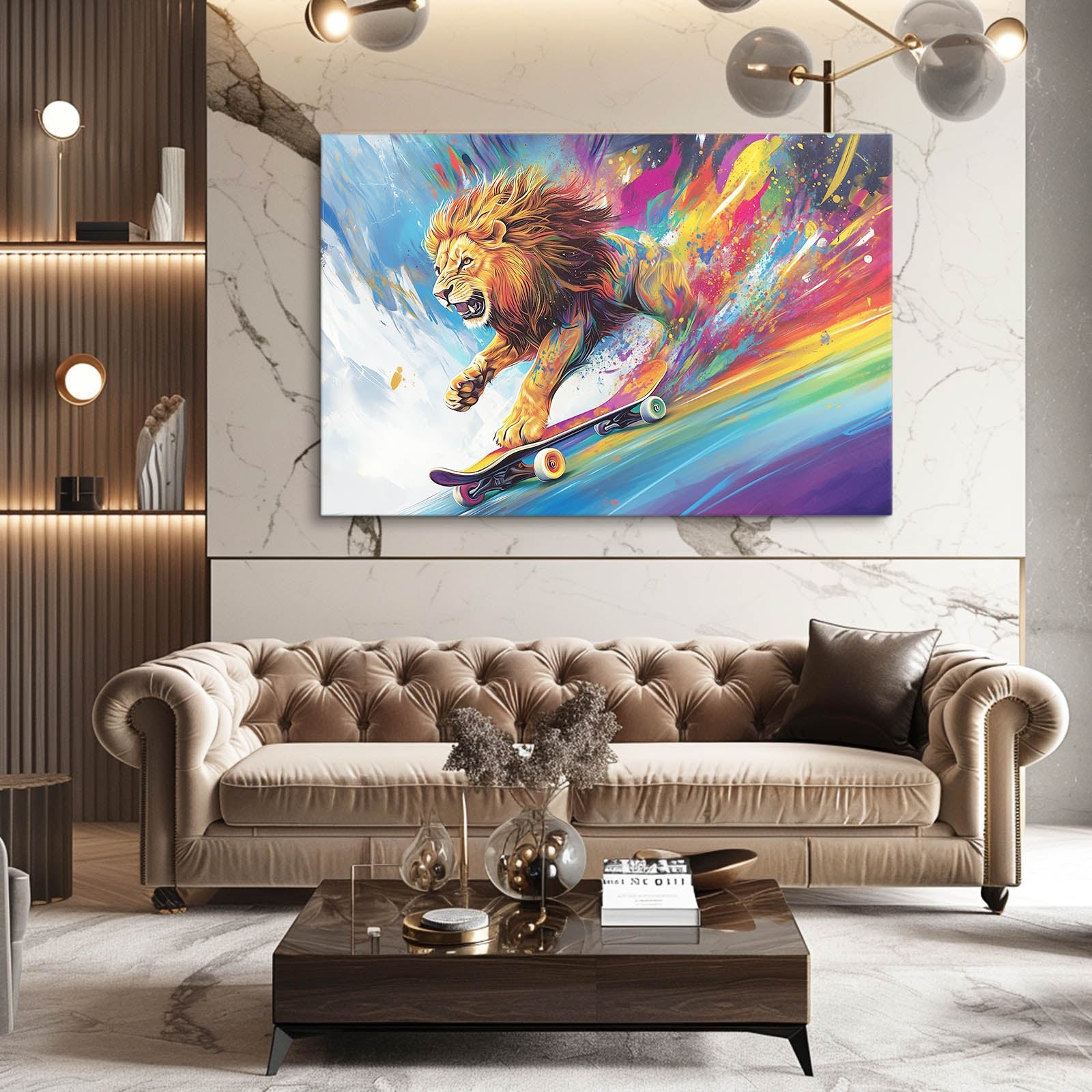 Bold Skater Lion Wall Art