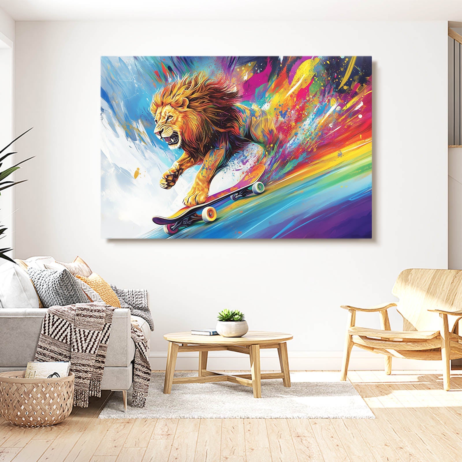Bold Skater Lion Wall Art