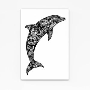 Bold Swirl Dolphin Print