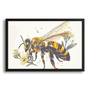 Botanical Bee Illustration
