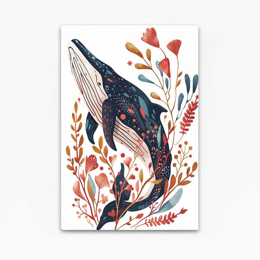 Botanical Embrace Whale Art