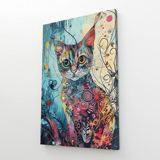 Botanical Fantasy Cat Art
