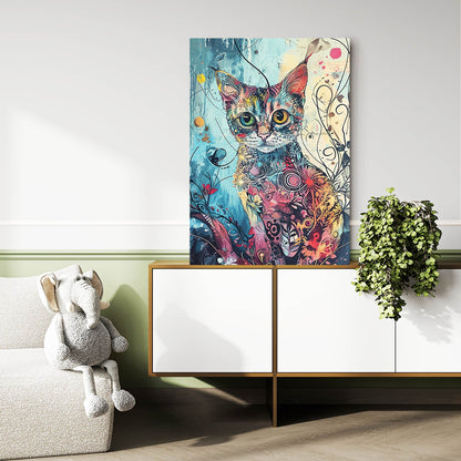 Botanical Fantasy Cat Art