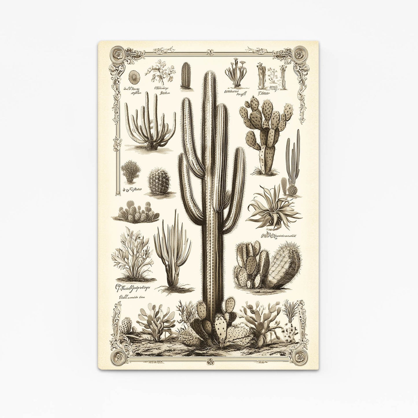 Botanical Plate Study Cactus Canvas – botanical plate study cactus canvas print