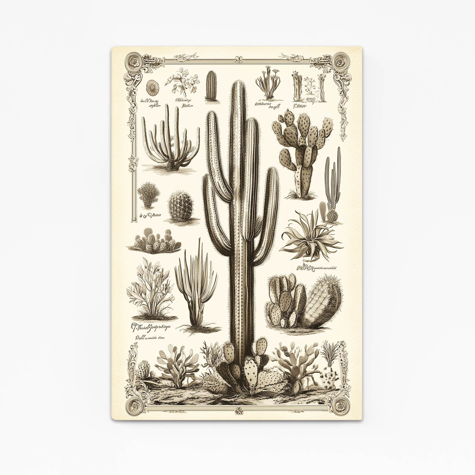 Botanical Plate Study Cactus Canvas – botanical plate study cactus canvas print