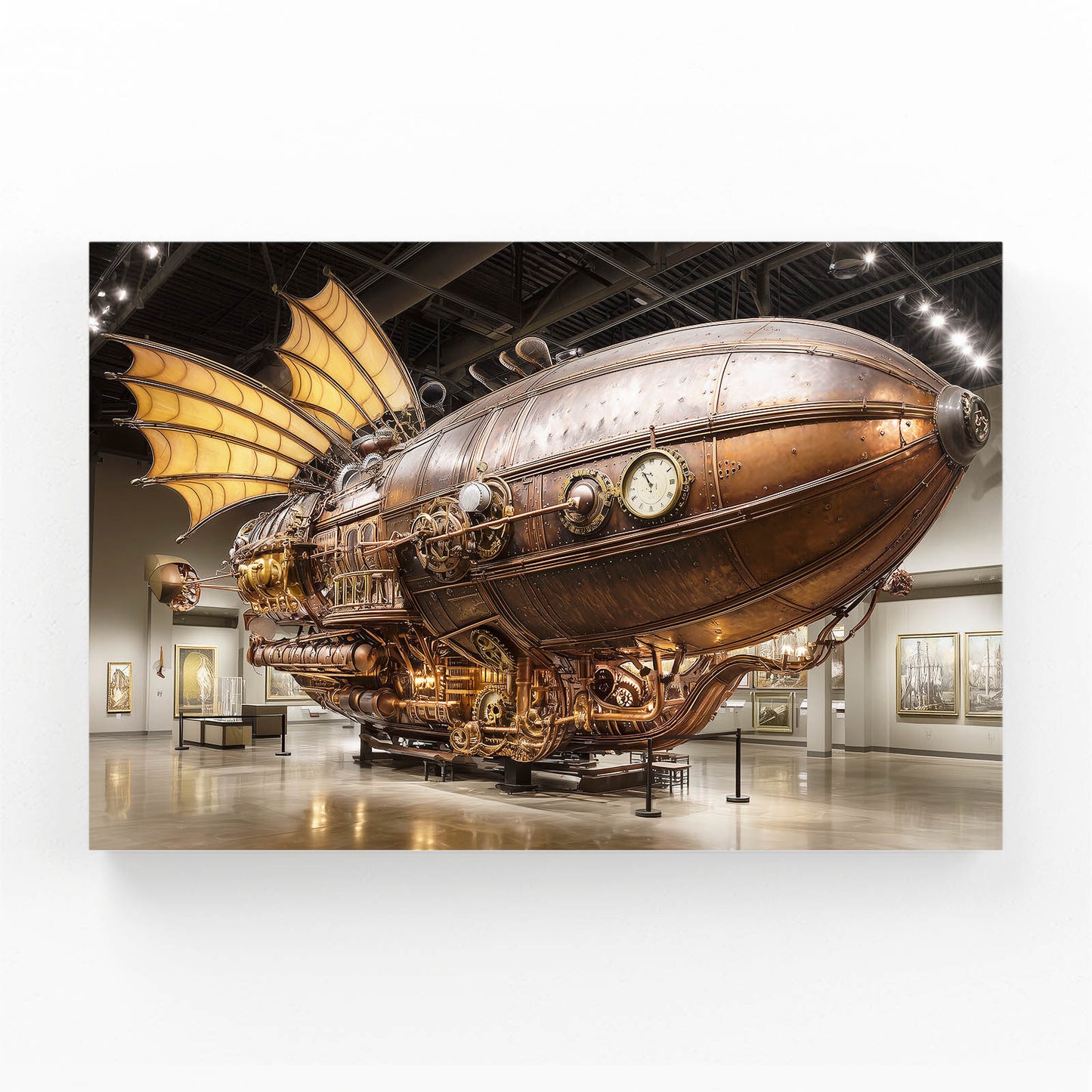 Brass Airship Hall Steampunk Wall Art – brass airship gallery steampunk canvas print