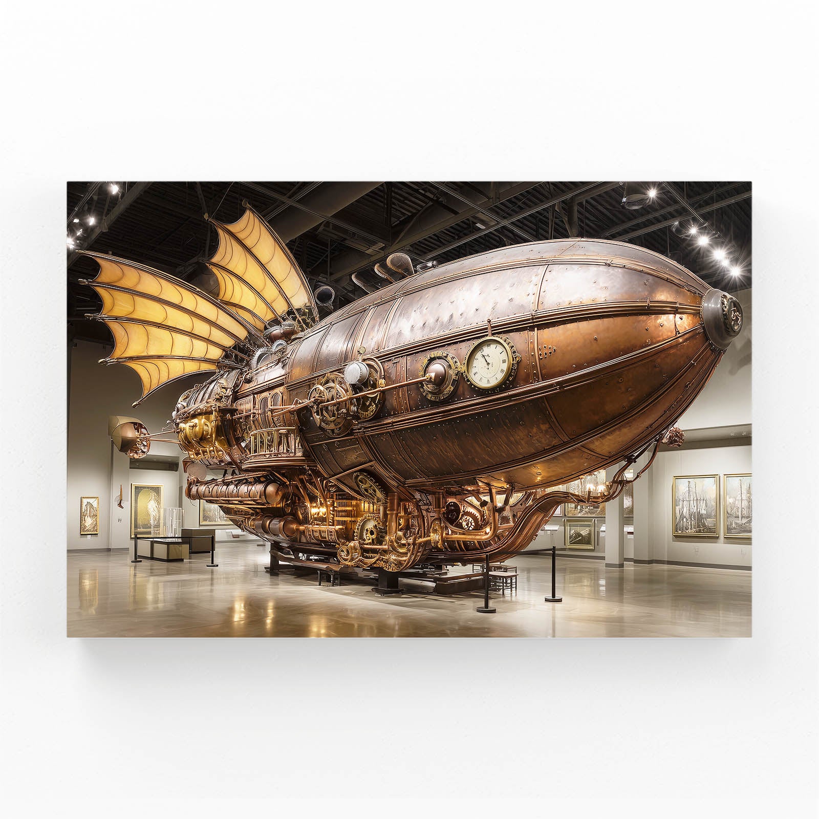 Brass Airship Hall Steampunk Wall Art – brass airship gallery steampunk canvas print