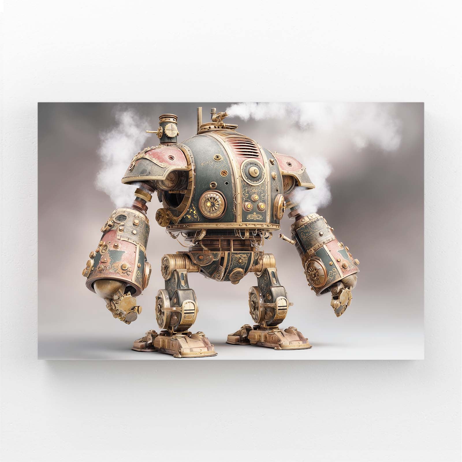 Brass Battle Mech Steampunk Wall Art – brass battle mech steampunk canvas print