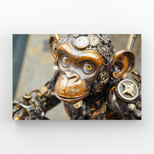 Brass Clockwork Monkey Wall Decor – brass clockwork monkey canvas print