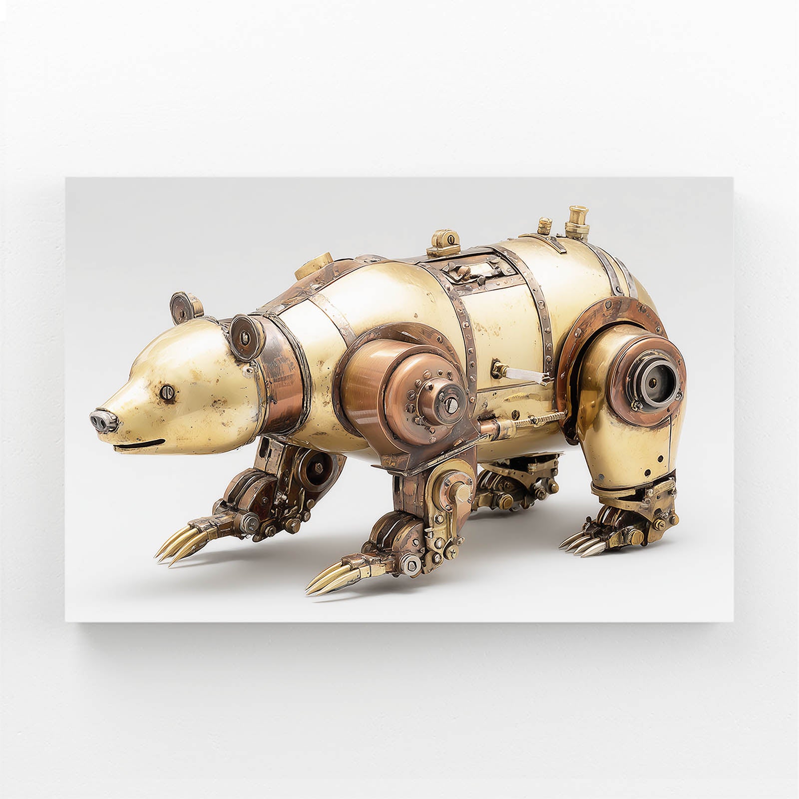 Brass Mechanical Bear Steampunk Canvas Art – brass mechanical bear steampunk canvas print