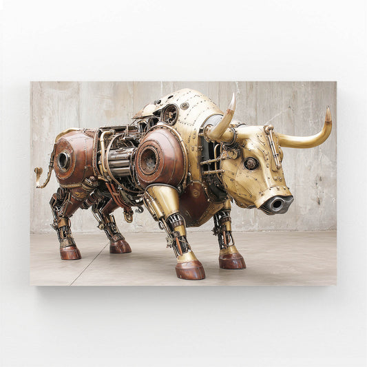 Brass Mechanical Bull Steampunk Canvas – brass mechanical bull steampunk canvas print