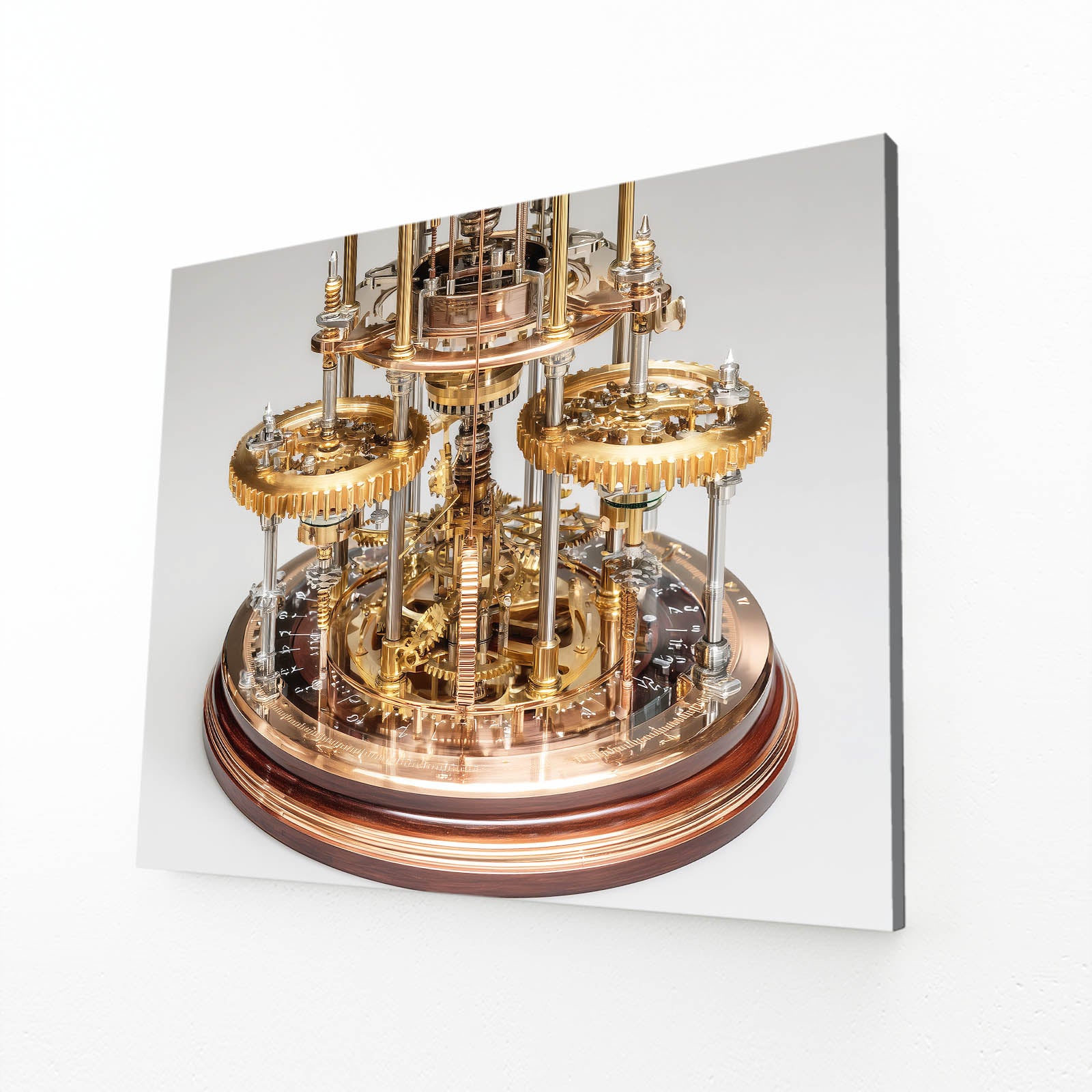 Brass Orrery Dome Steampunk Art – angled canvas view on white background