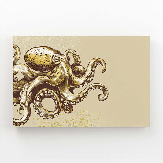 Brass Relief Octopus Prints – brass relief octopus canvas print
