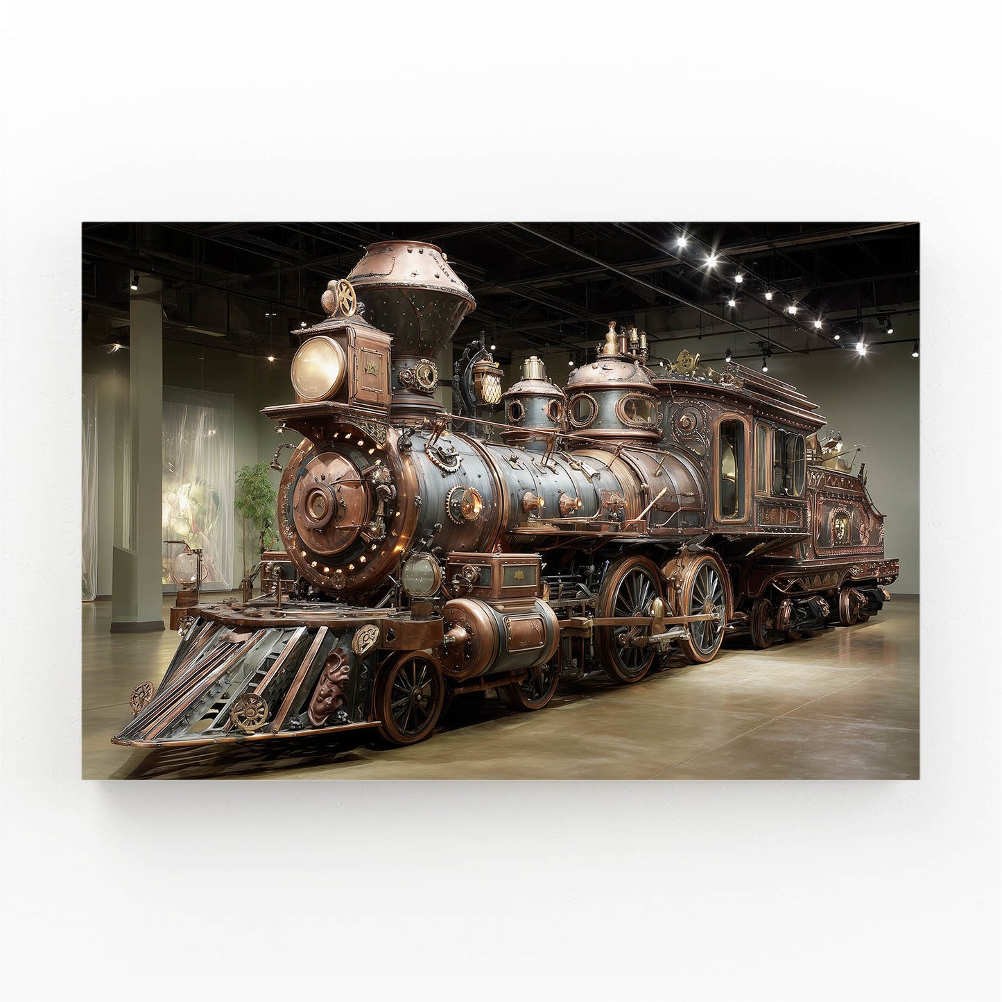Brass Steam Locomotive Steampunk Canvas Art – brass steam locomotive steampunk canvas print