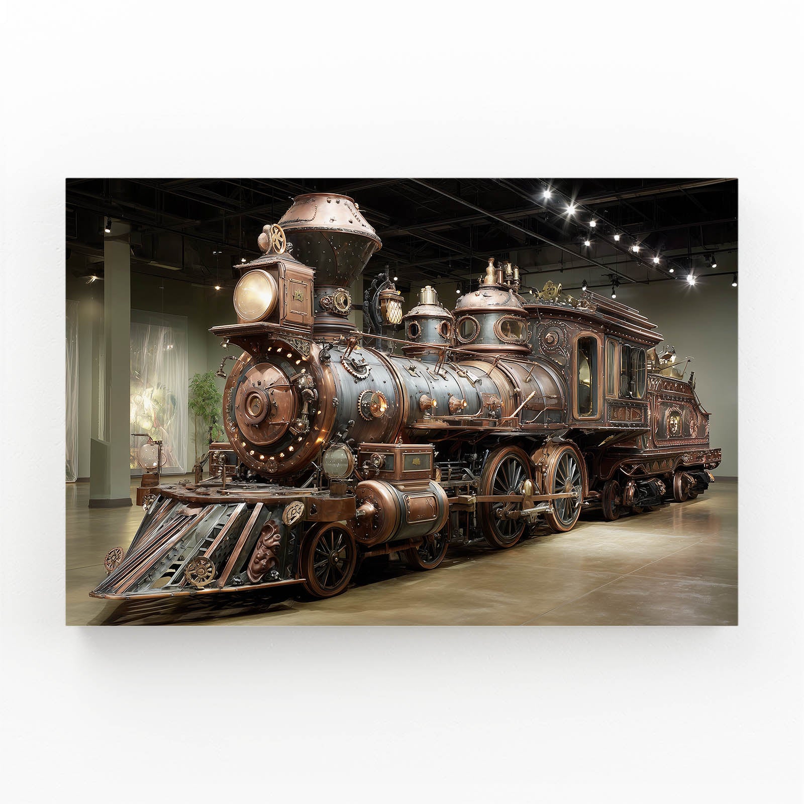 Brass Steam Locomotive Steampunk Canvas Art – brass steam locomotive steampunk canvas print