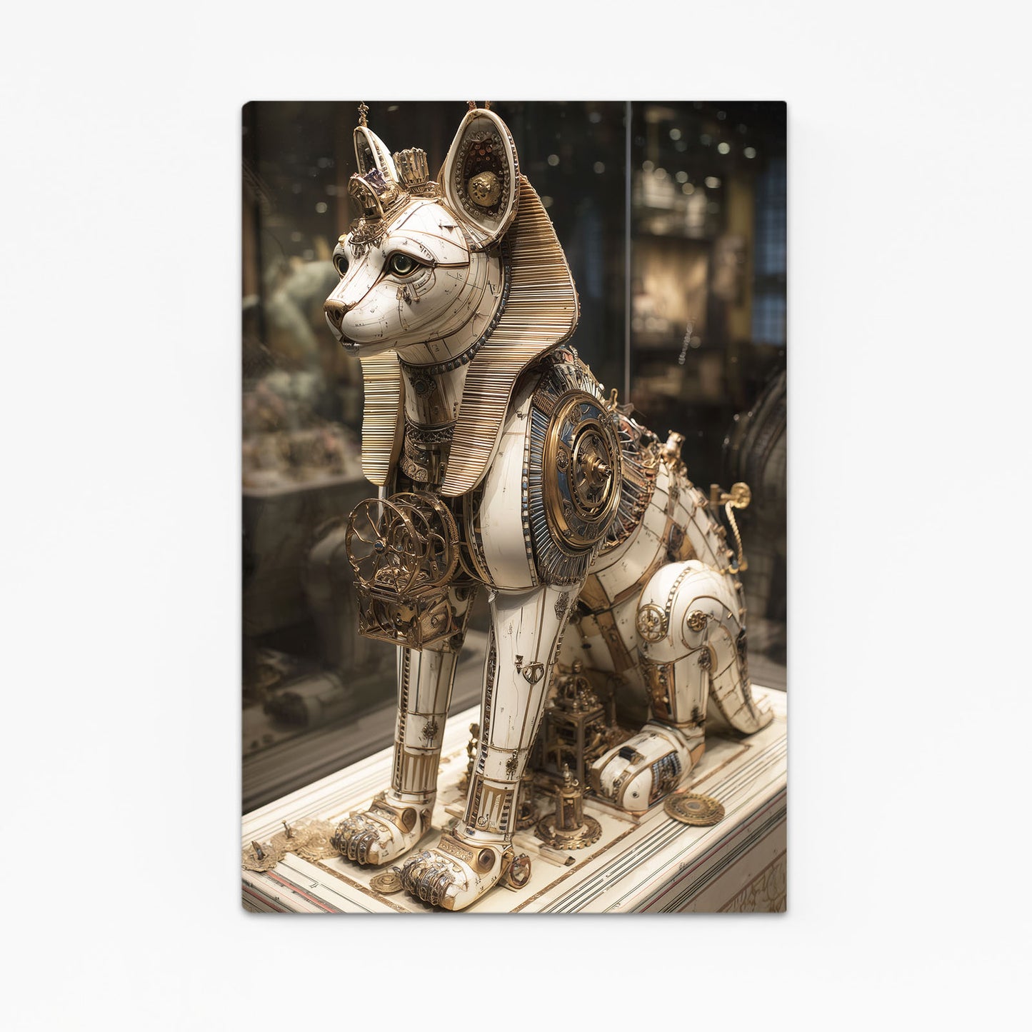 Brass Temple Cat Steampunk Wall Decor – brass temple cat steampunk canvas print