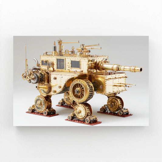 Brass Walking Fortress Steampunk Art – brass walking fortress steampunk canvas print