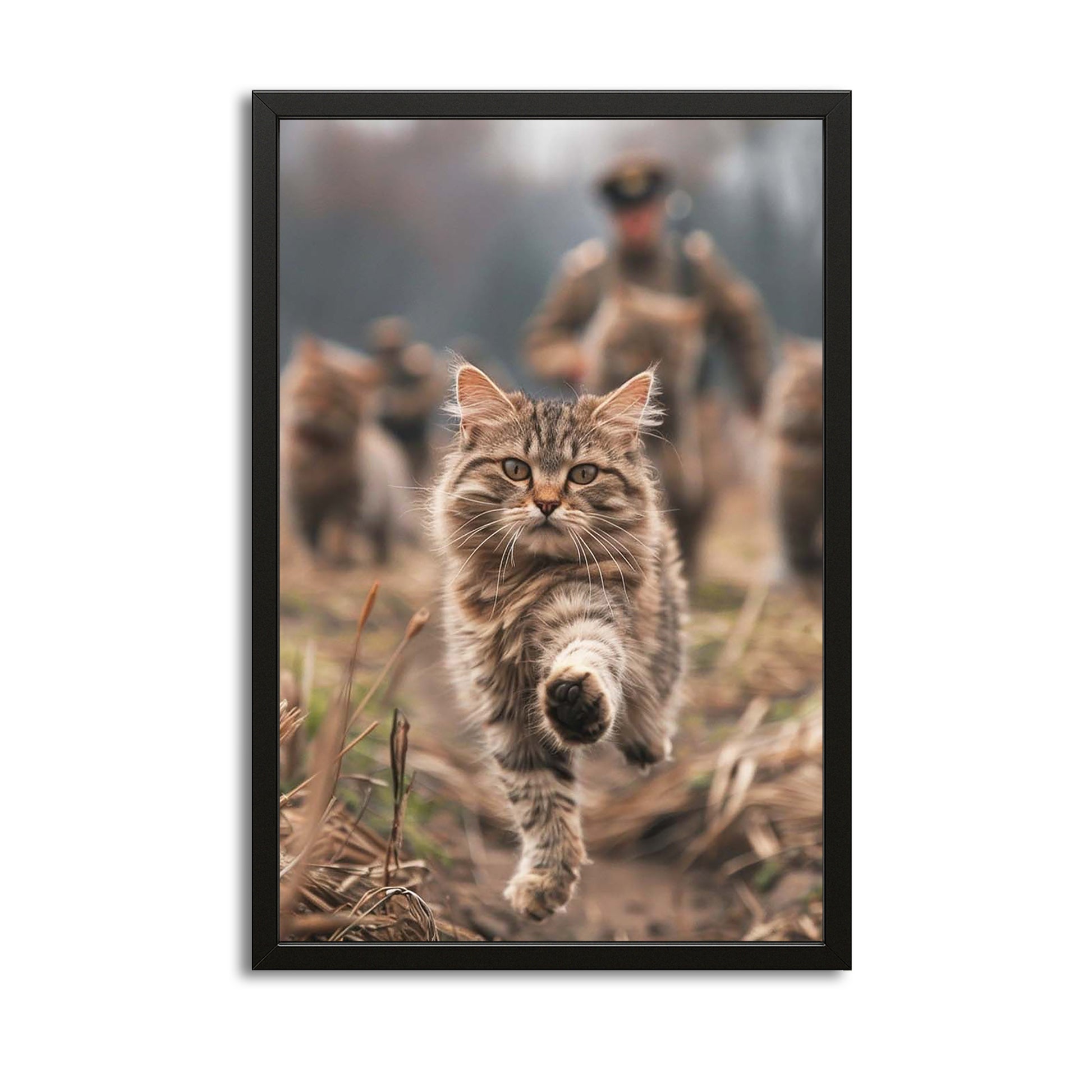 Brave Cat Wall Art – canvas print on white background