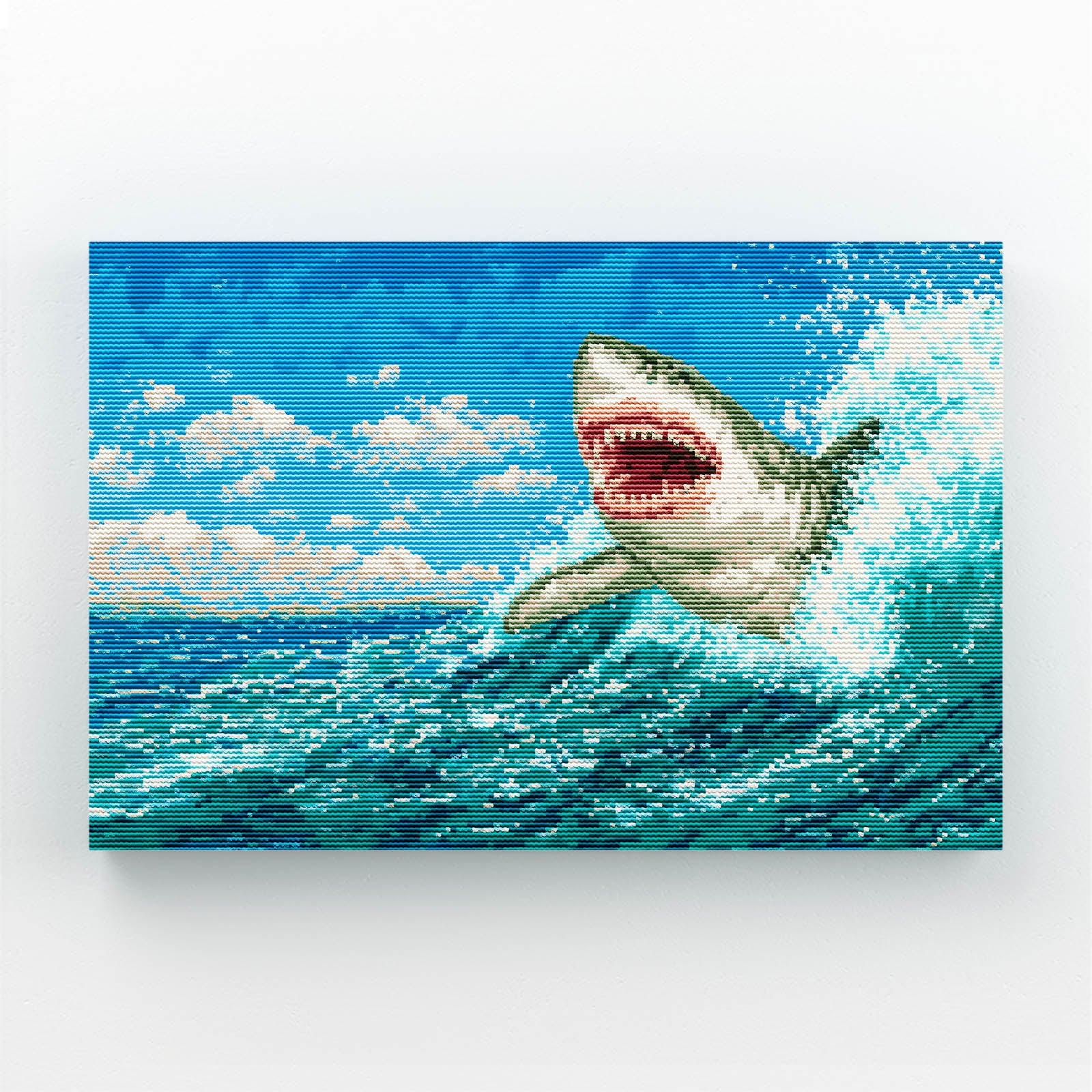 Breaching Wave Shark Art – breaching wave shark canvas print