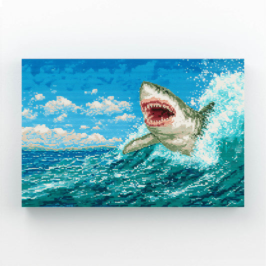 Breaching Wave Shark Art – breaching wave shark canvas print