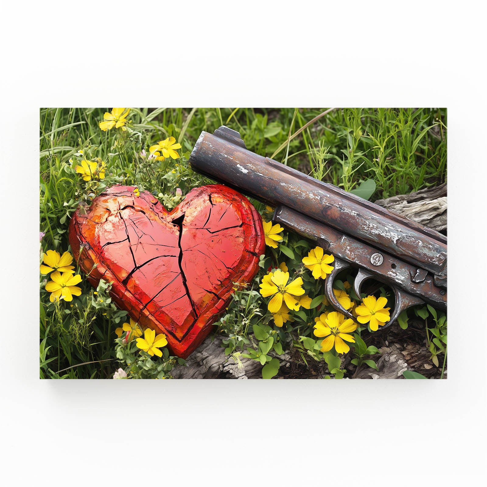 Broken Heart Disarmed Peace Art – broken heart disarmed peace canvas print