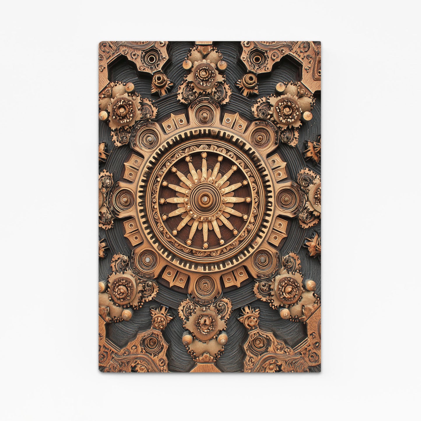 Bronze Gear Mandala Steampunk Art – bronze gear mandala steampunk canvas print