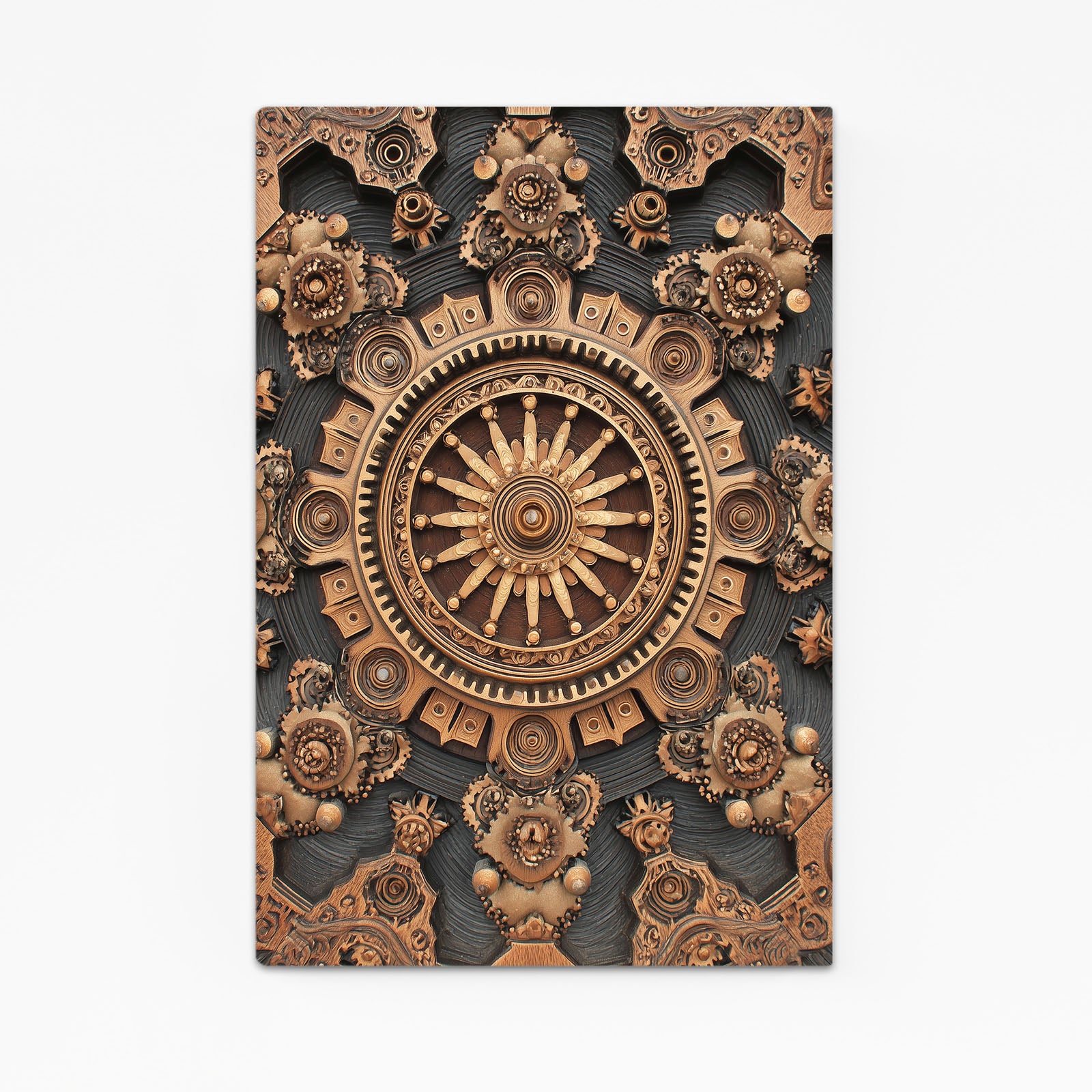 Bronze Gear Mandala Steampunk Art – bronze gear mandala steampunk canvas print