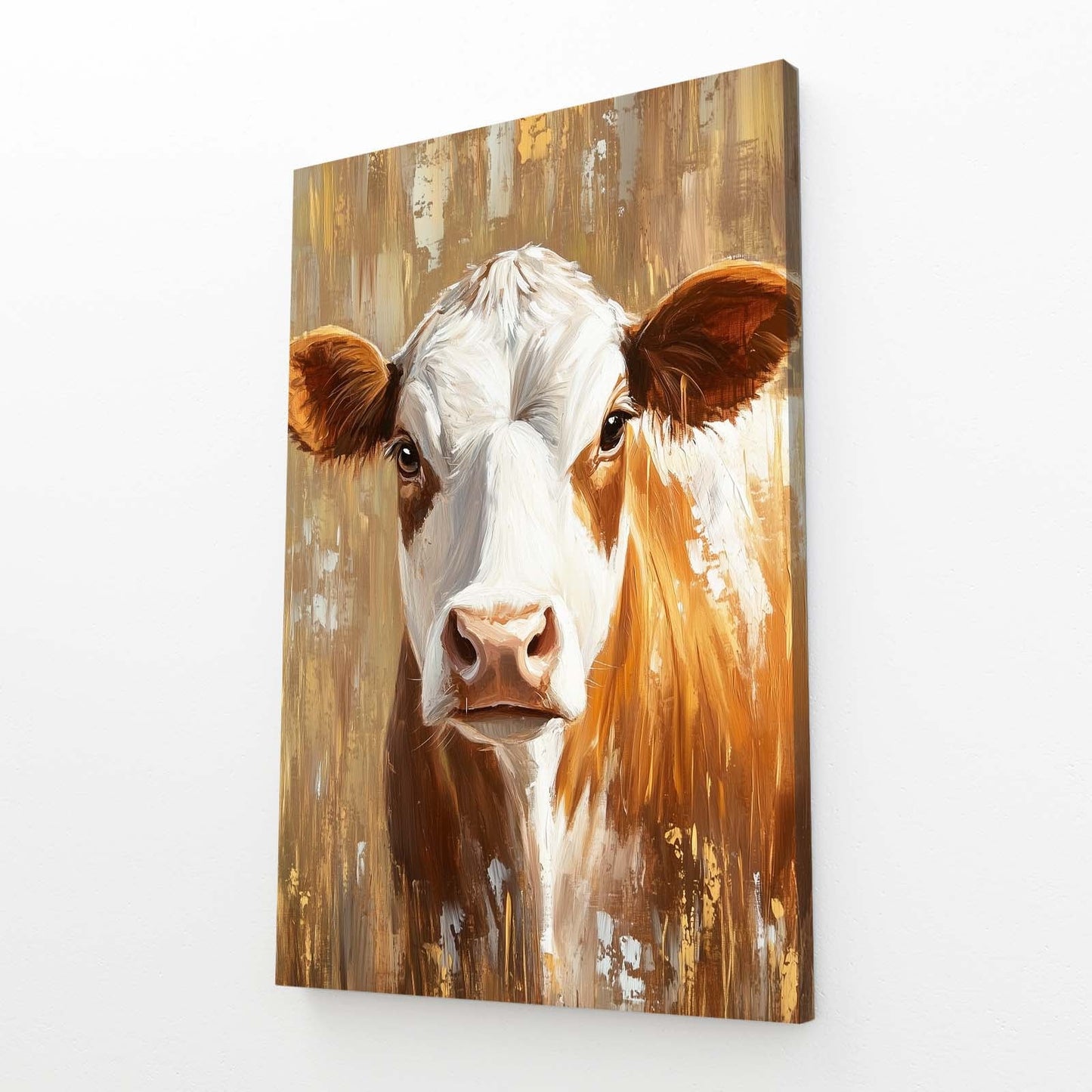 Brown Cow Canvas – angled canvas view on white background