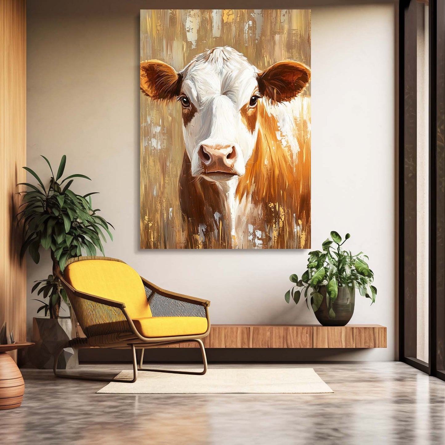 Brown Cow Canvas – angled canvas view on white background