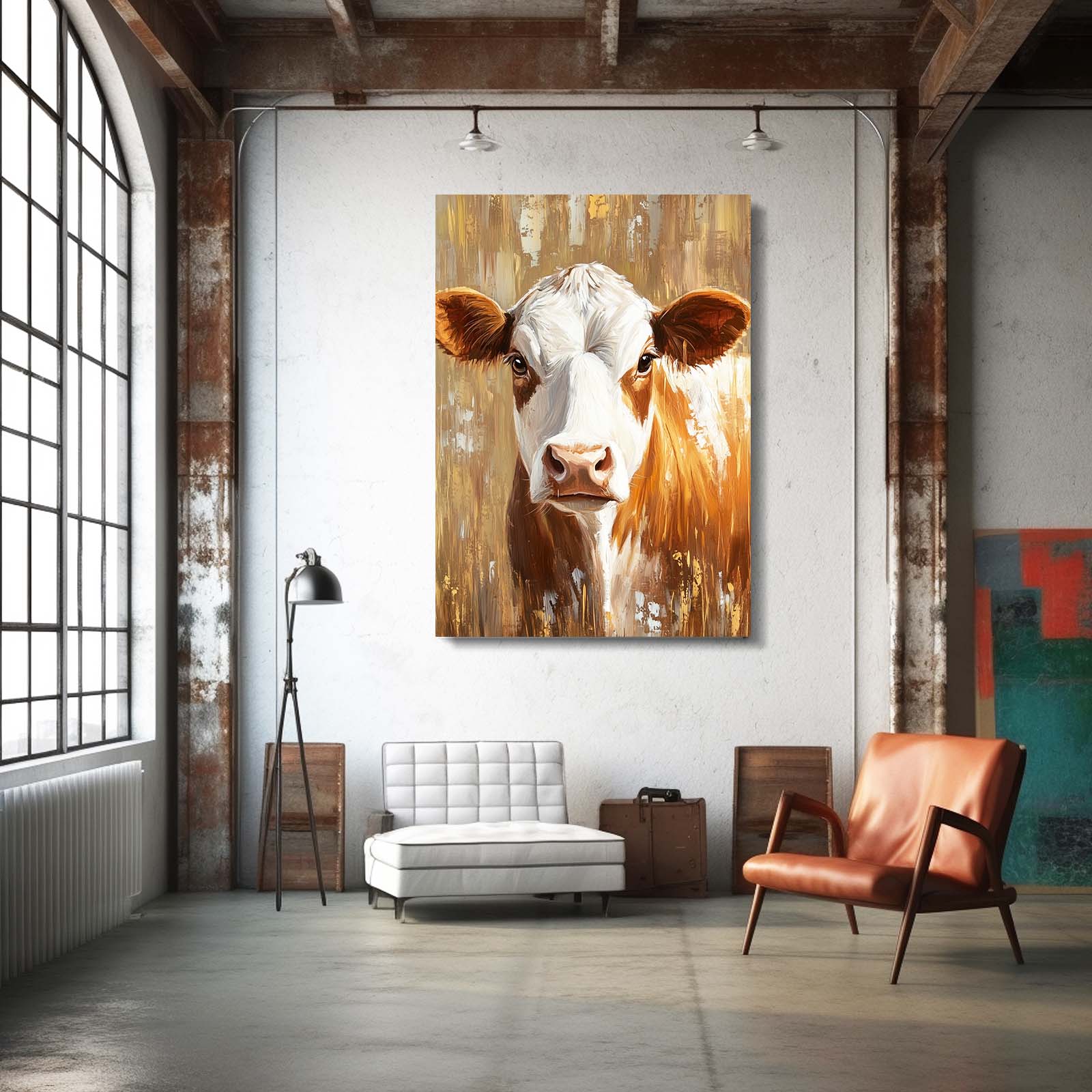 Brown Cow Canvas – angled canvas view on white background