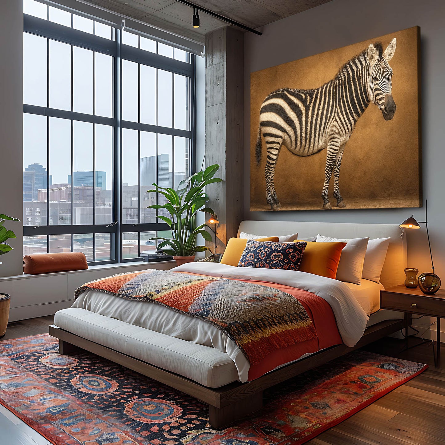 Brown Zebra Prints – styled in a furnished interior