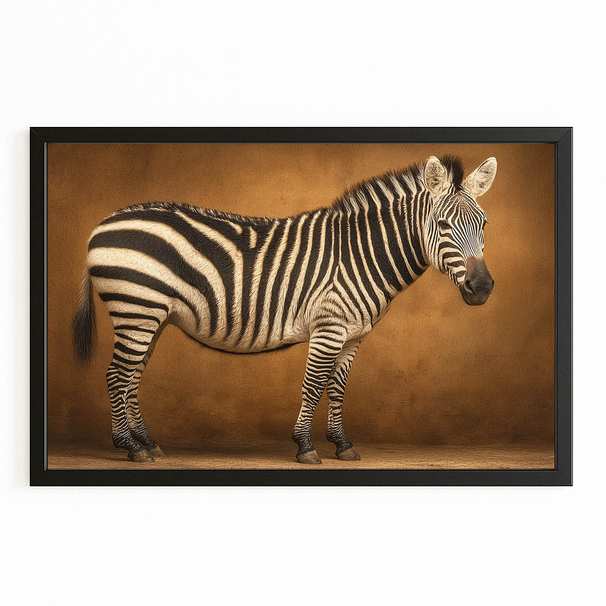 Brown Zebra Prints – with Premium Black frame on white background