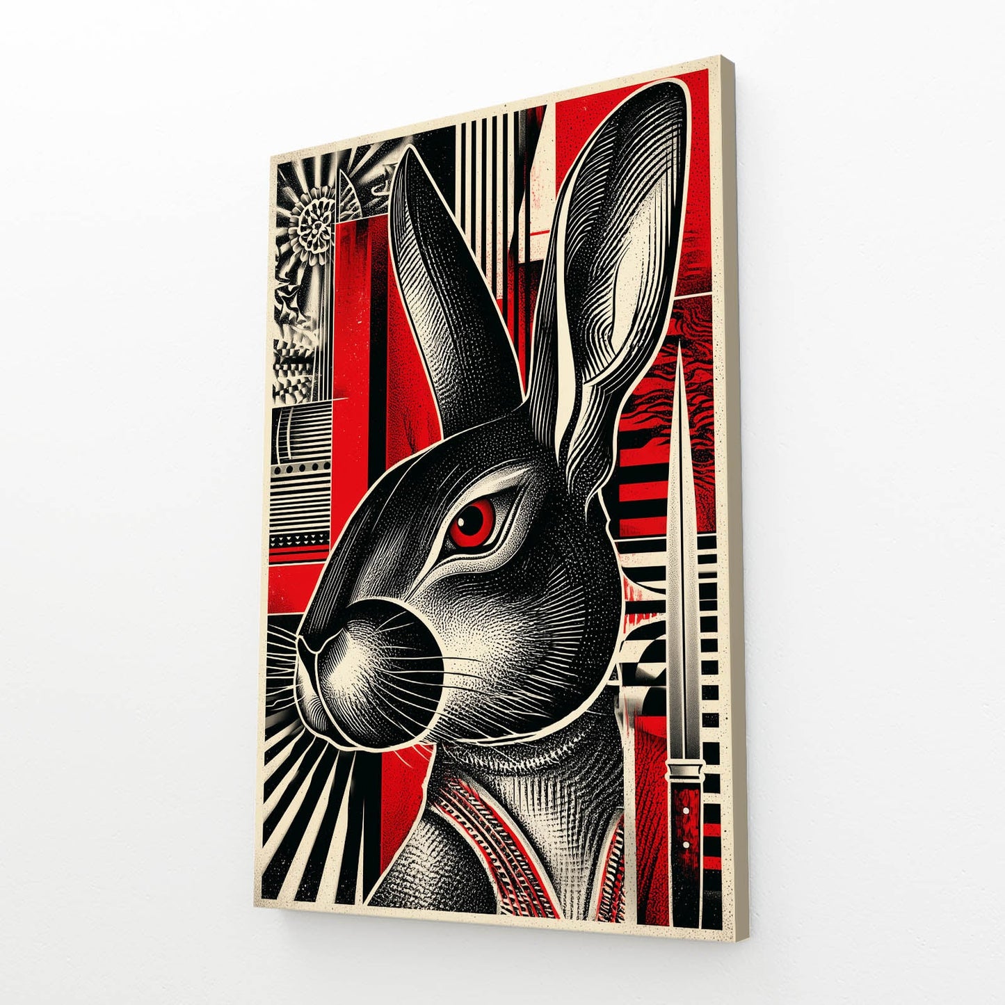 Bunne Rabbit Canvas Art – angled canvas view on white background