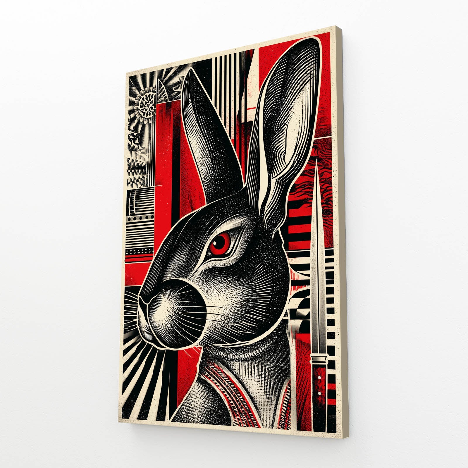 Bunne Rabbit Canvas Art – angled canvas view on white background