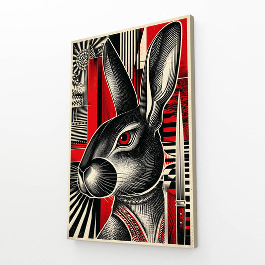 Bunne Rabbit Canvas Art – angled canvas view on white background