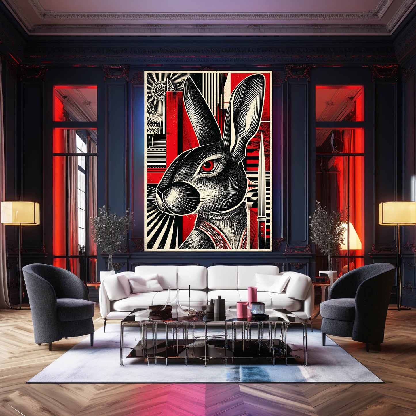 Bunne Rabbit Canvas Art – angled canvas view on white background