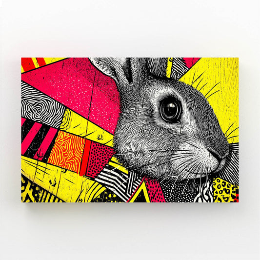 Bunny Art – angled canvas view on white background