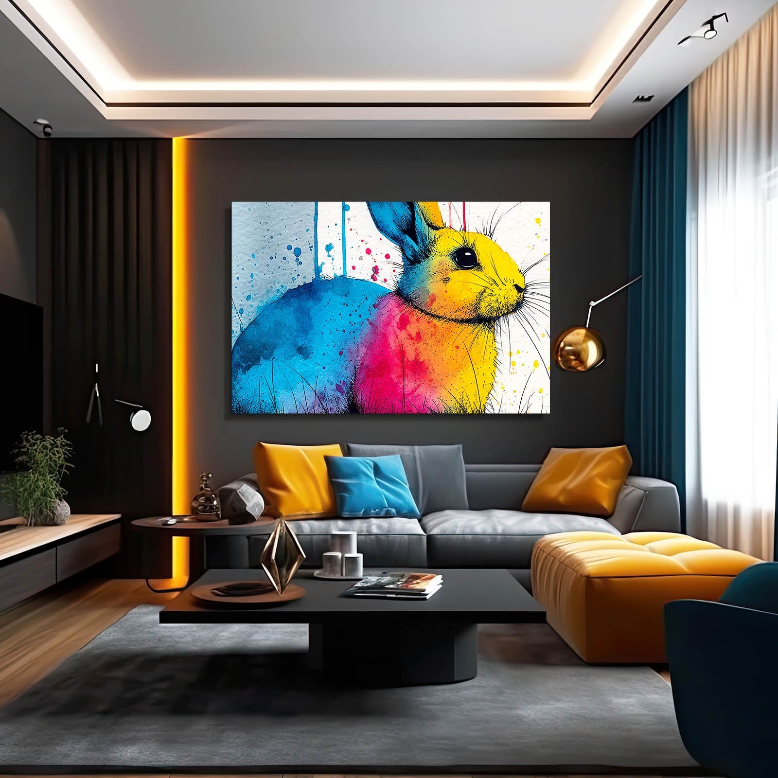 Bunny Canvas – angled canvas view on white background