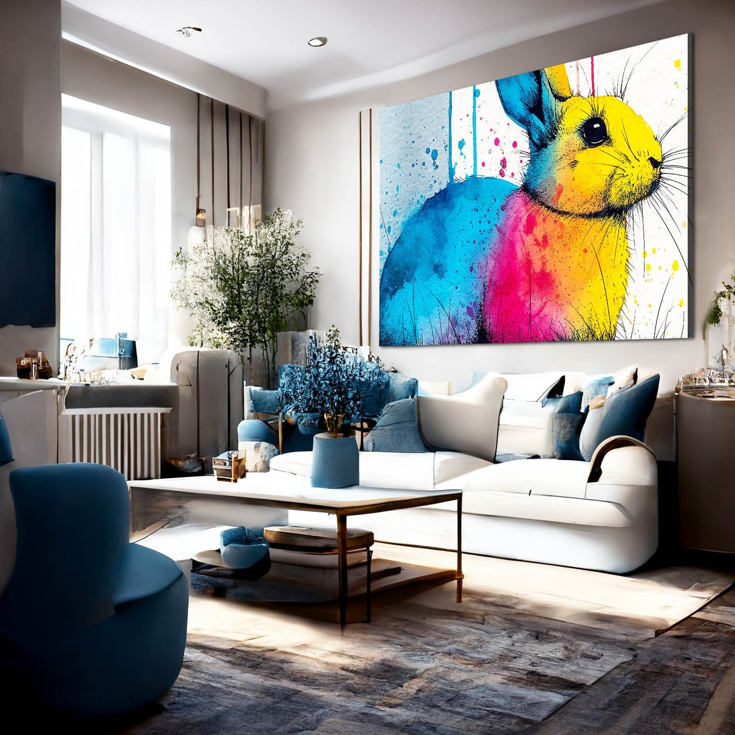 Bunny Canvas – angled canvas view on white background