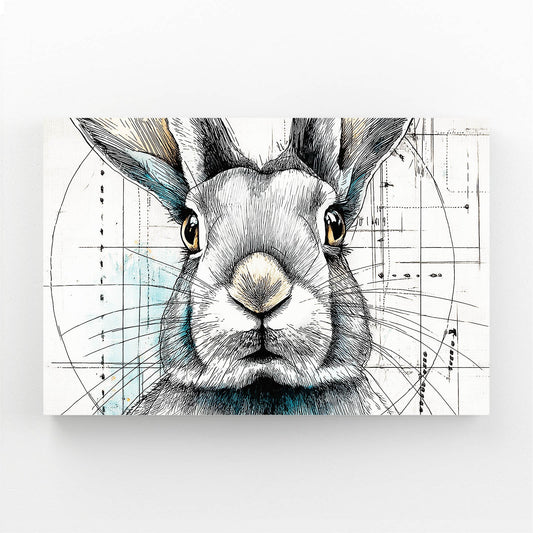 Bunny Prints – angled canvas view on white background