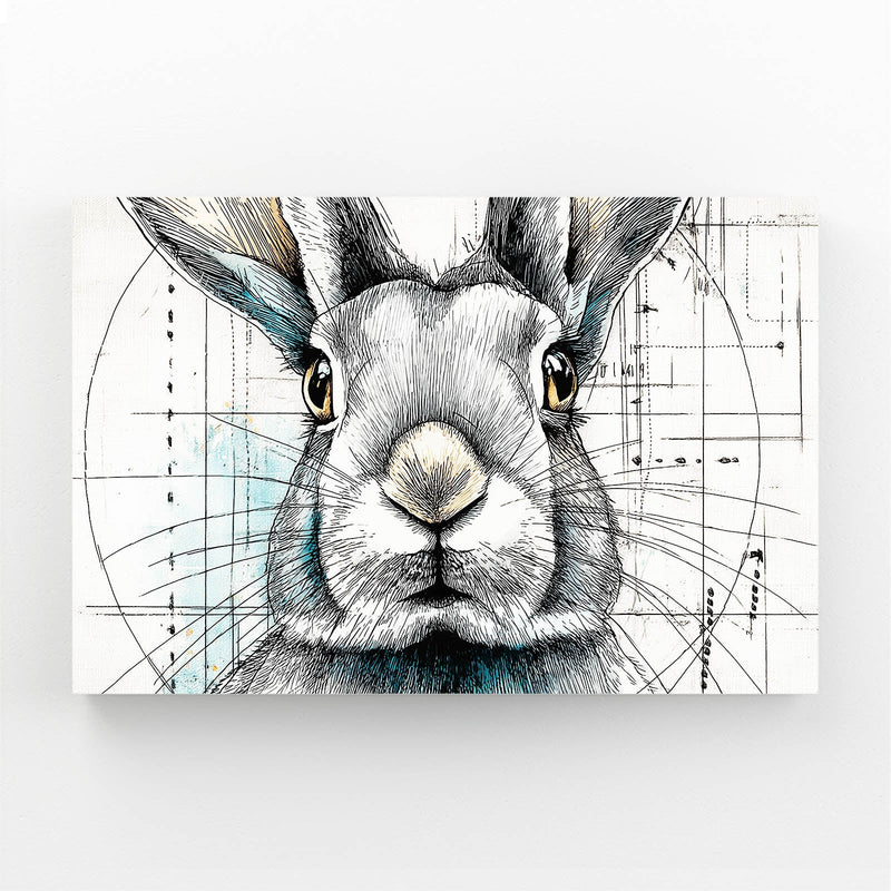 Bunny Prints – angled canvas view on white background