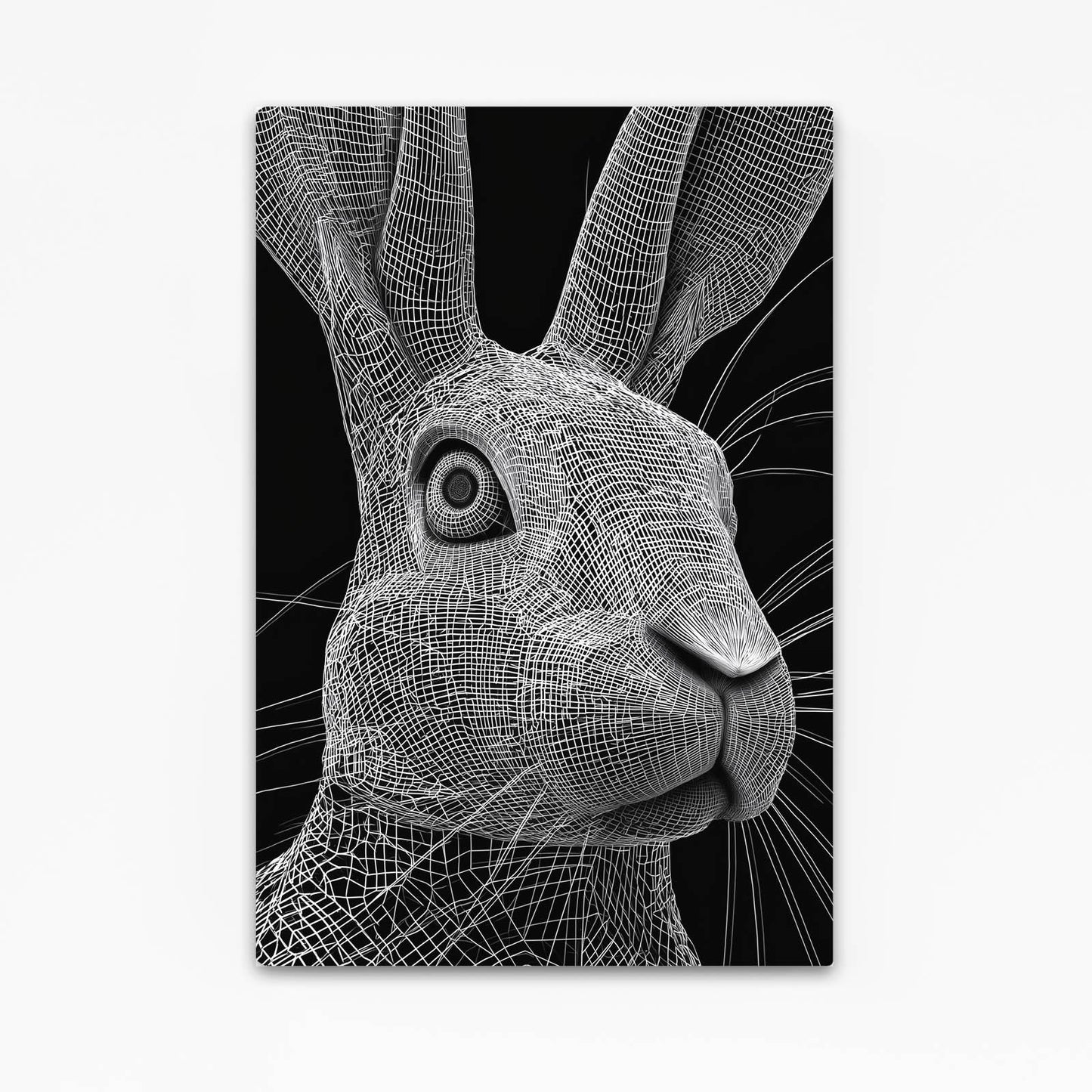 Bunny Wall Art – angled canvas view on white background