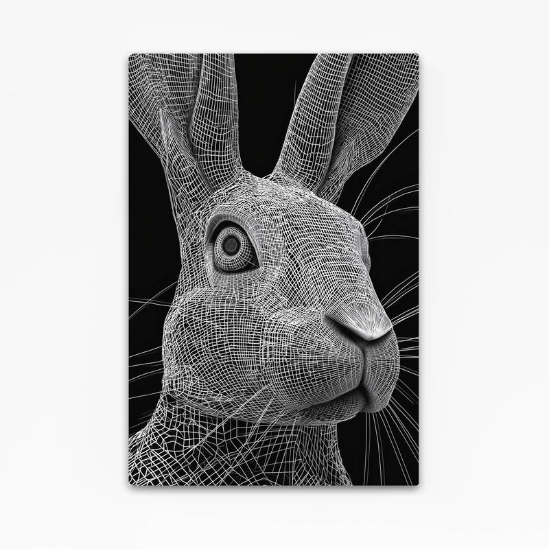 Bunny Wall Art – angled canvas view on white background