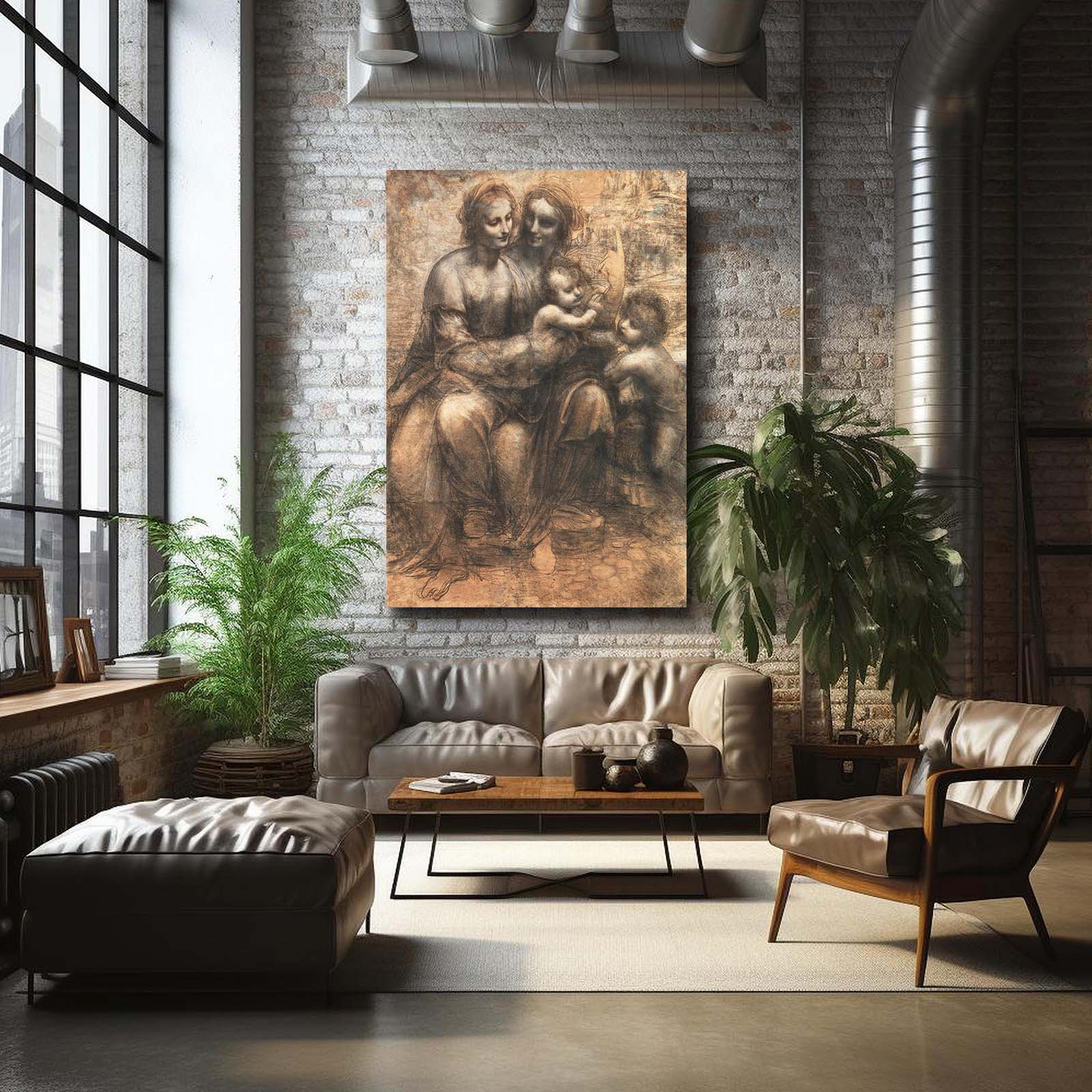 Burlington House Cartoon Da Vinci Prints – styled in a furnished interior