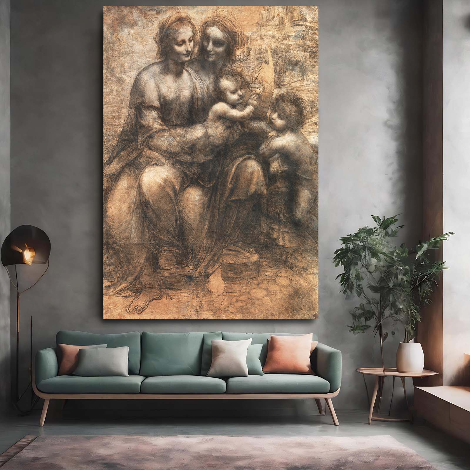 Burlington House Cartoon Da Vinci Prints – styled in a furnished interior