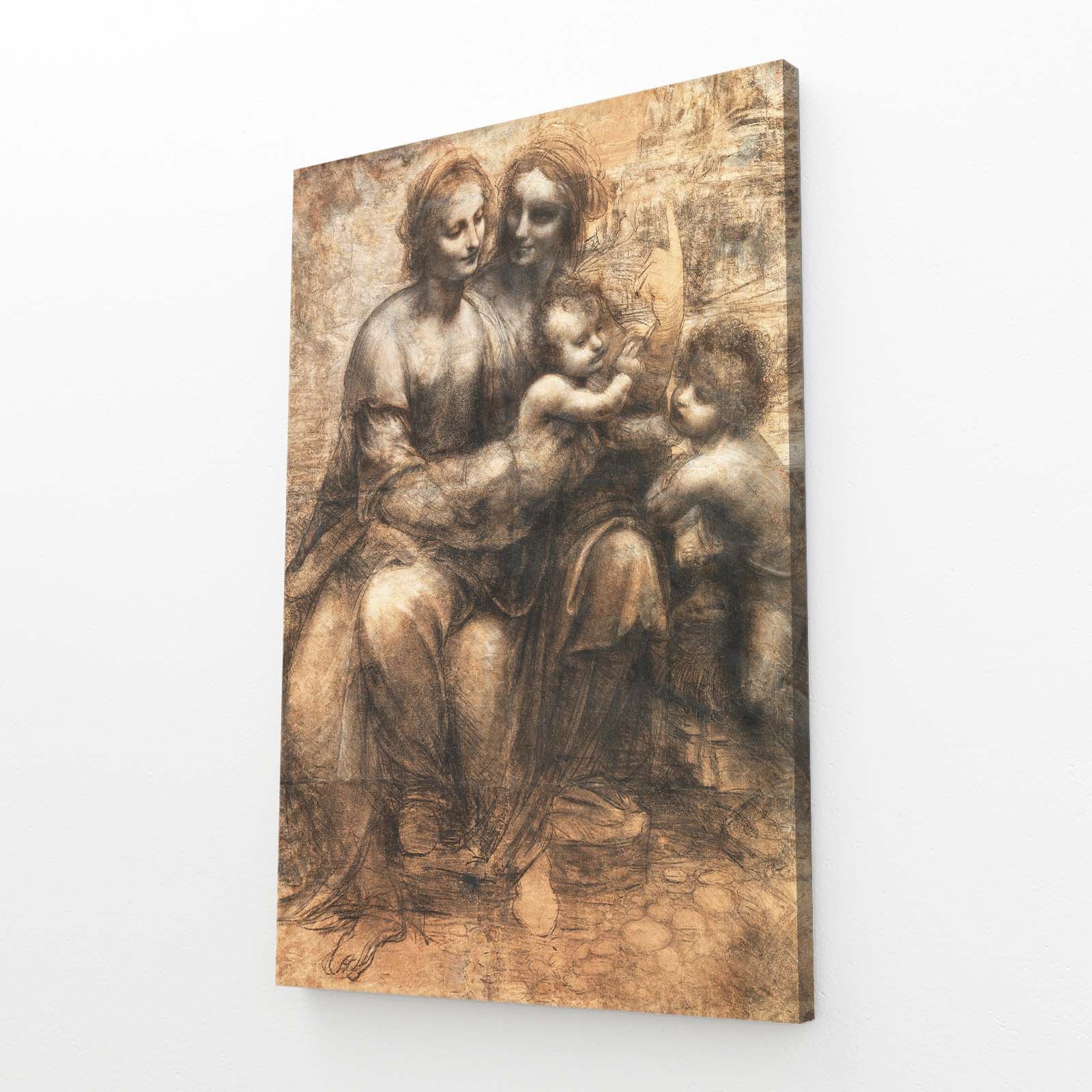 Burlington House Cartoon Da Vinci Prints – angled canvas view on white background