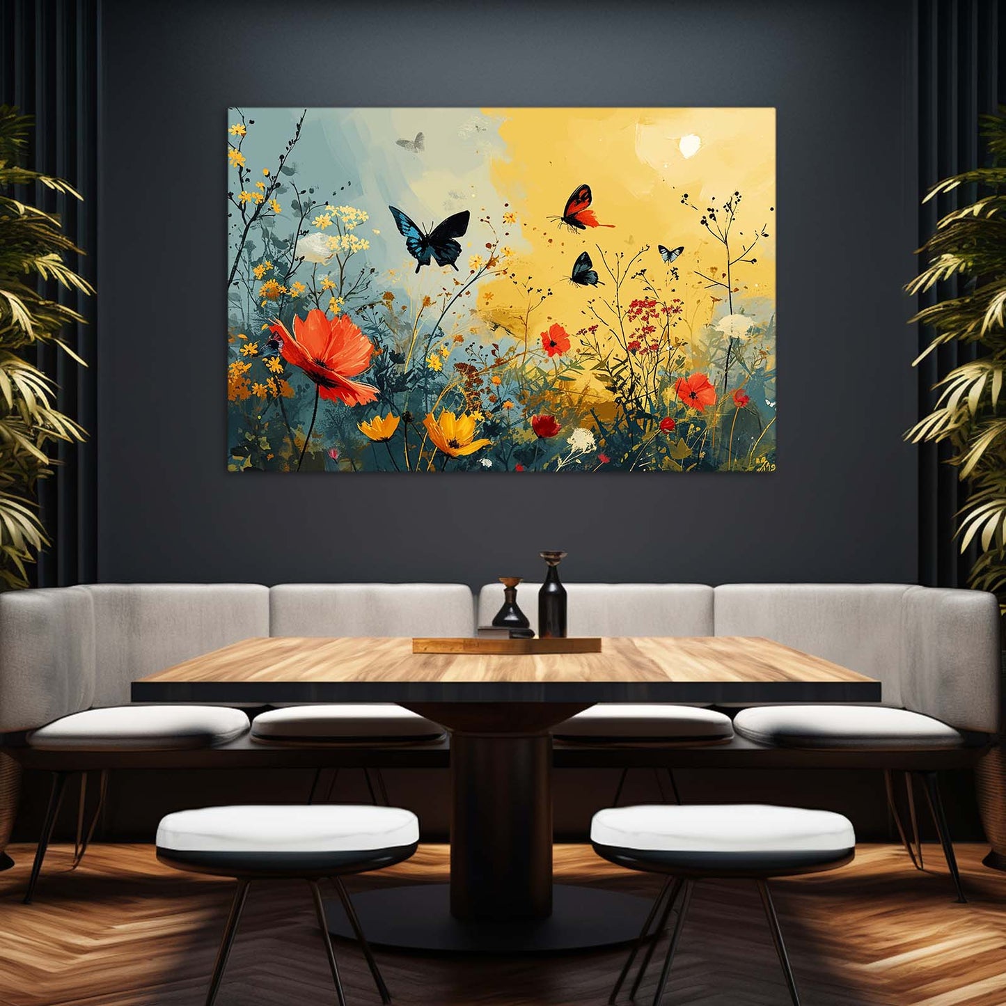 Butterfly And Flower Wall Art