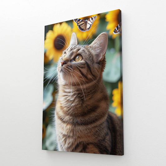 Butterfly Garden Cat Wall Art