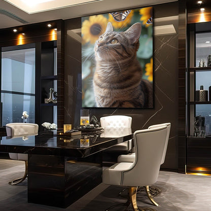 Butterfly Garden Cat Wall Art